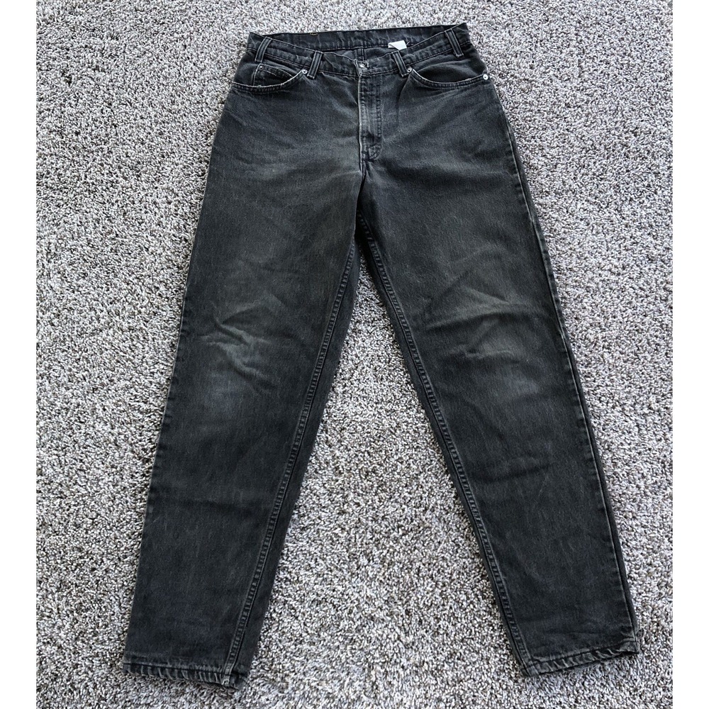 Vintage 90s Levis 560 Loose Fit Tapered Leg 33X34 Faded Black Orange‎ Tab USA